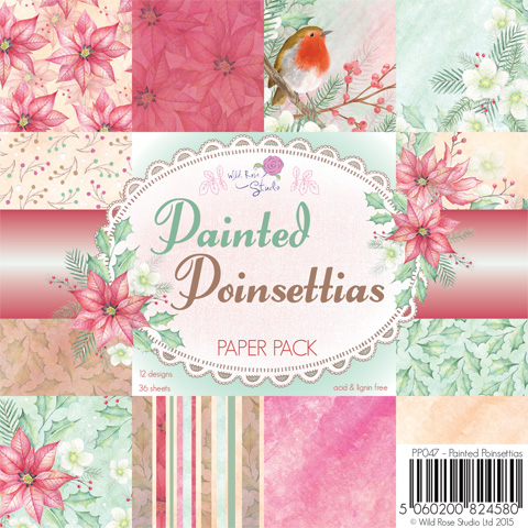 DISCONTINUED WRS Painted Ponsettia 6 x 6 Paper Pack