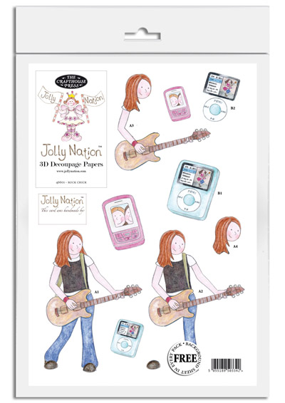 Jolly Nation Rock Chick DIE CUT Decoupage