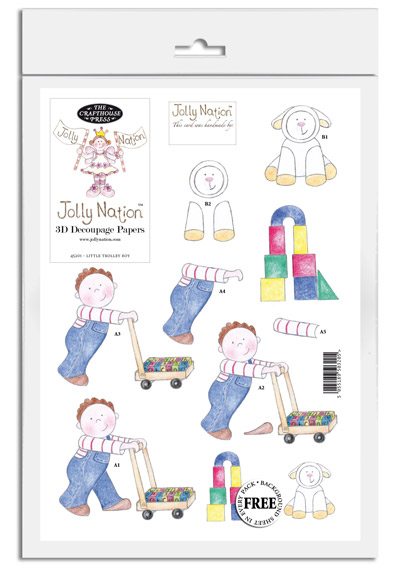 Jolly Nation Little Trolley Boy DIE CUT Decoupage