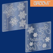 Groovi Snowflakes & Christmas Words Plate Set