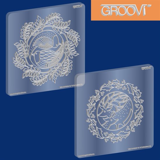 Groovi Doves & Deer Christmas Plate Set