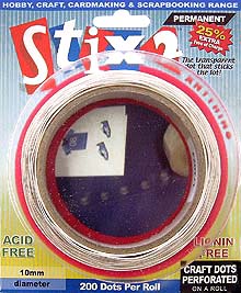 Glue Dots on a Roll - 10mm - 200 per roll,  plus 25% RRP £3.42
