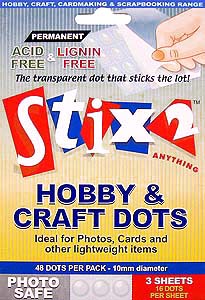 Mini Glue Dots - 6mm x 48 per wallet - PERMANENT - RRP ~ £1.02
